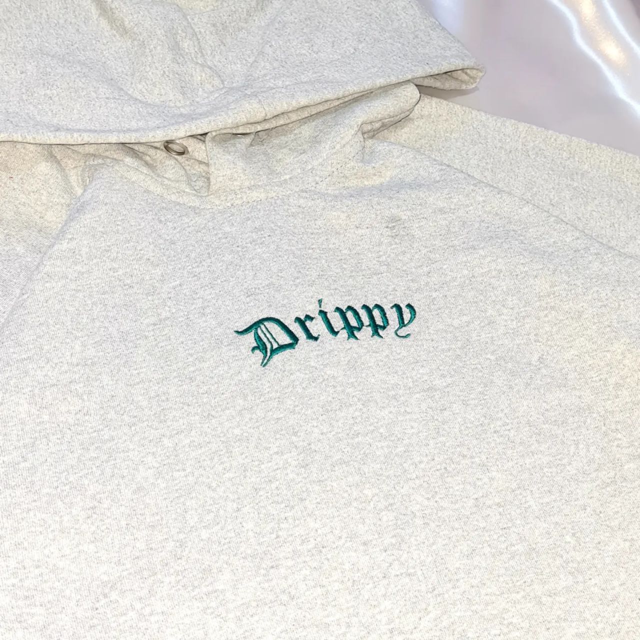 Hoodie oversized drippy Grey/Green 🔥 - Image 2